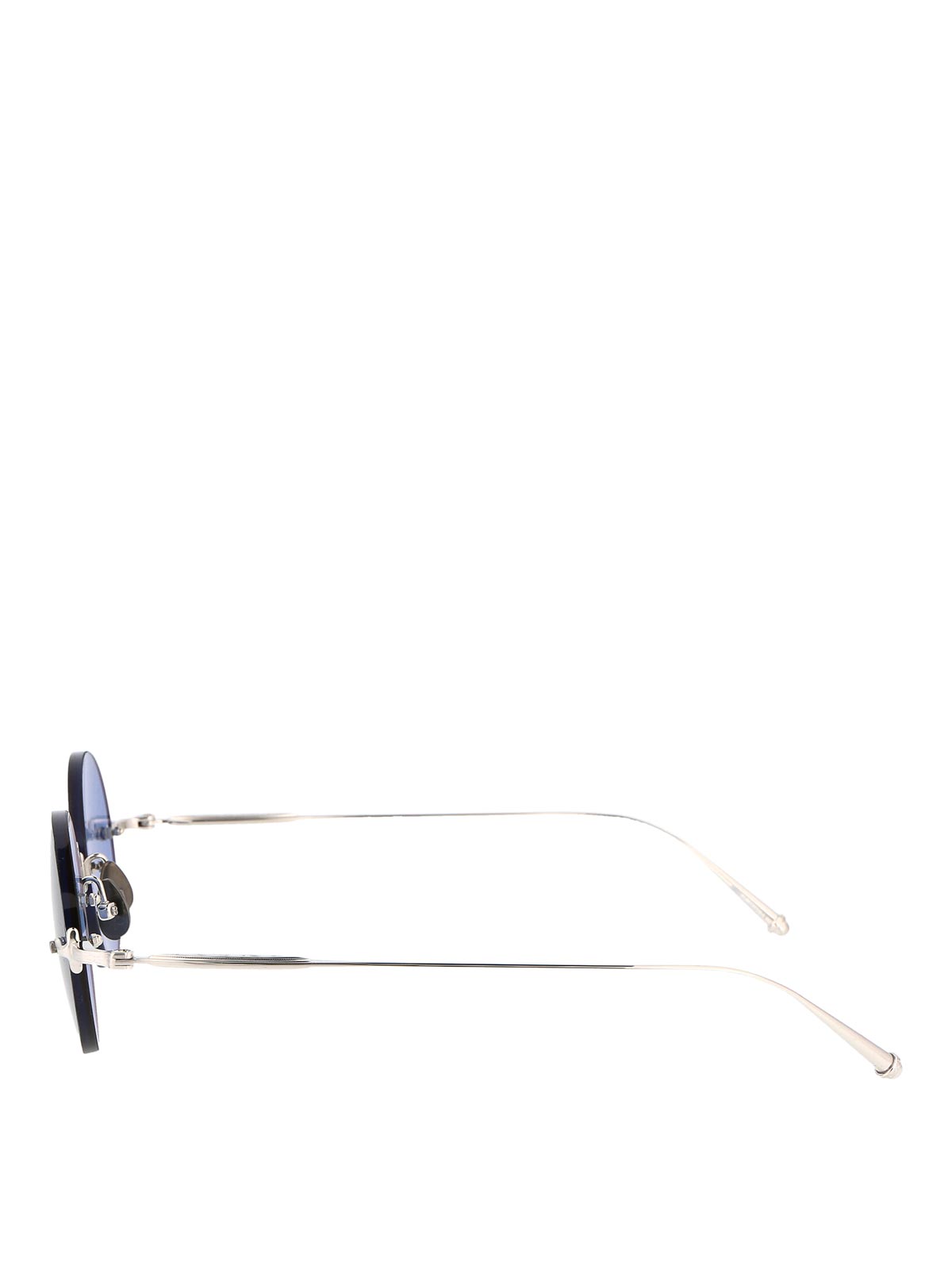 Matsuda Palladium White Cobalt Blue Titanium Sunglasses In Metallic