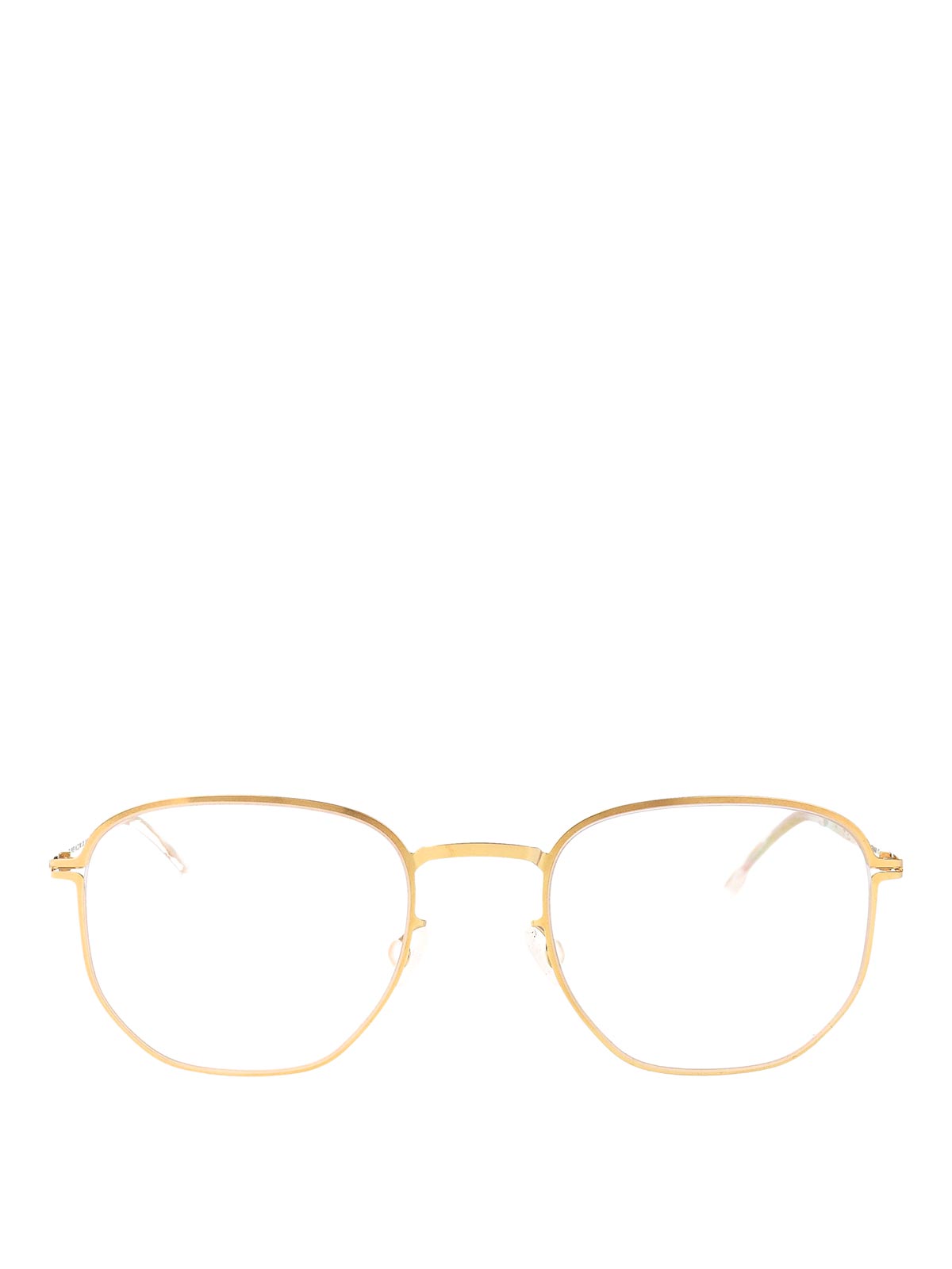Mykita Glossy Gold Clear Steel Glasses In Gold