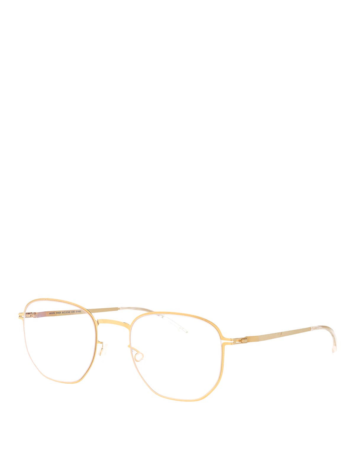 Mykita Glossy Gold Clear Steel Glasses In Gold