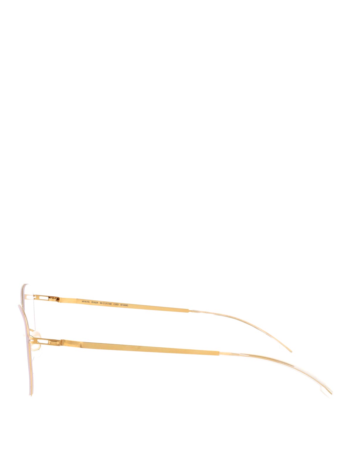 Mykita Glossy Gold Clear Steel Glasses In Gold