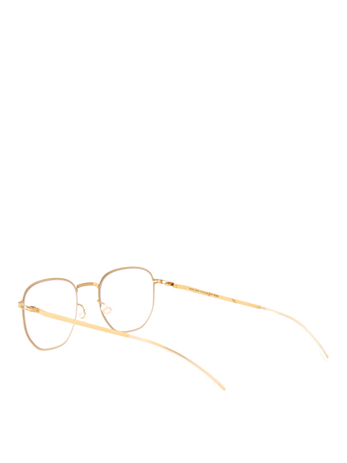 Mykita Glossy Gold Clear Steel Glasses In Gold