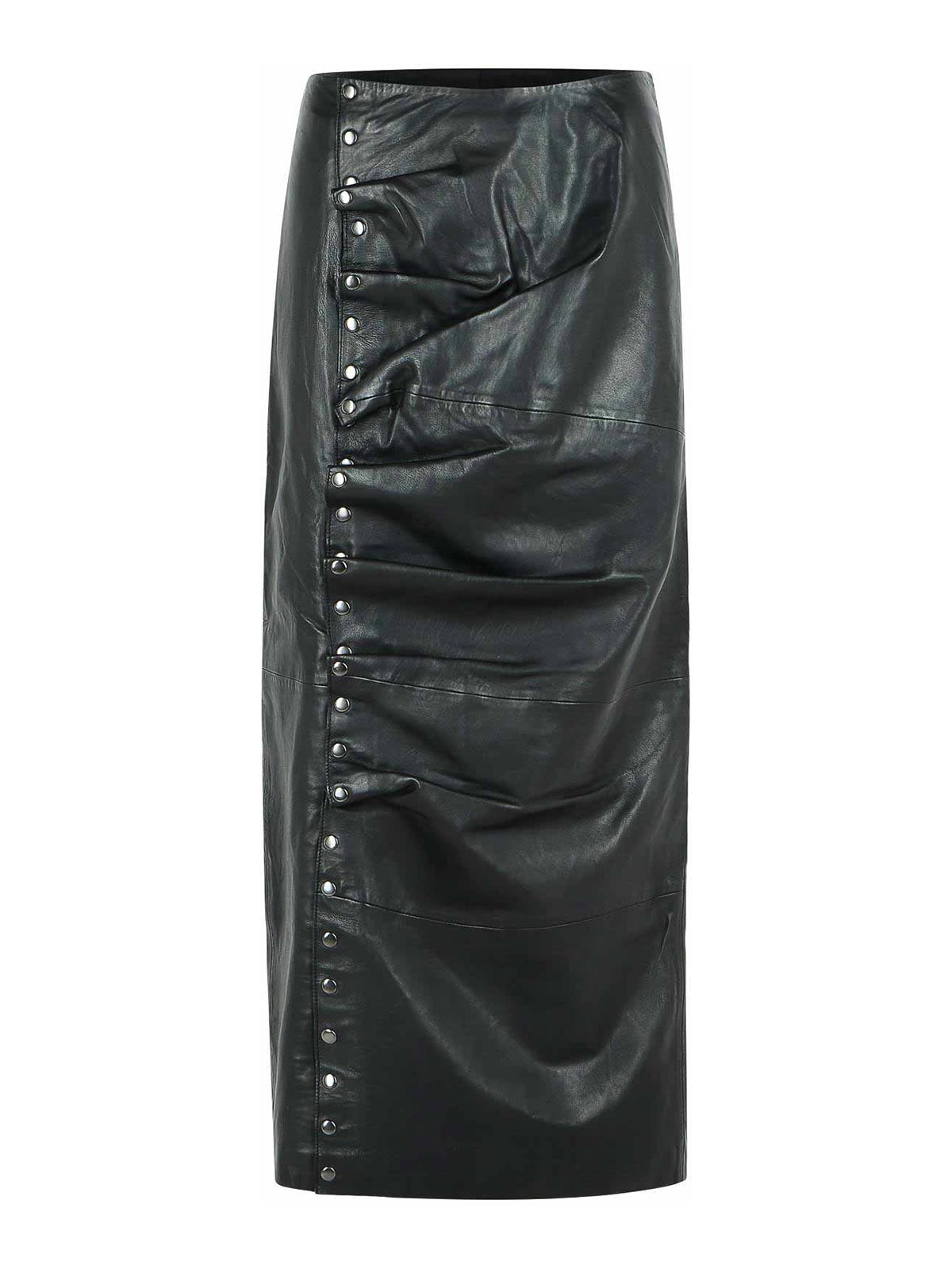 Rotate Birger Christensen Nettie Skirt In Black Eco Leather In Black