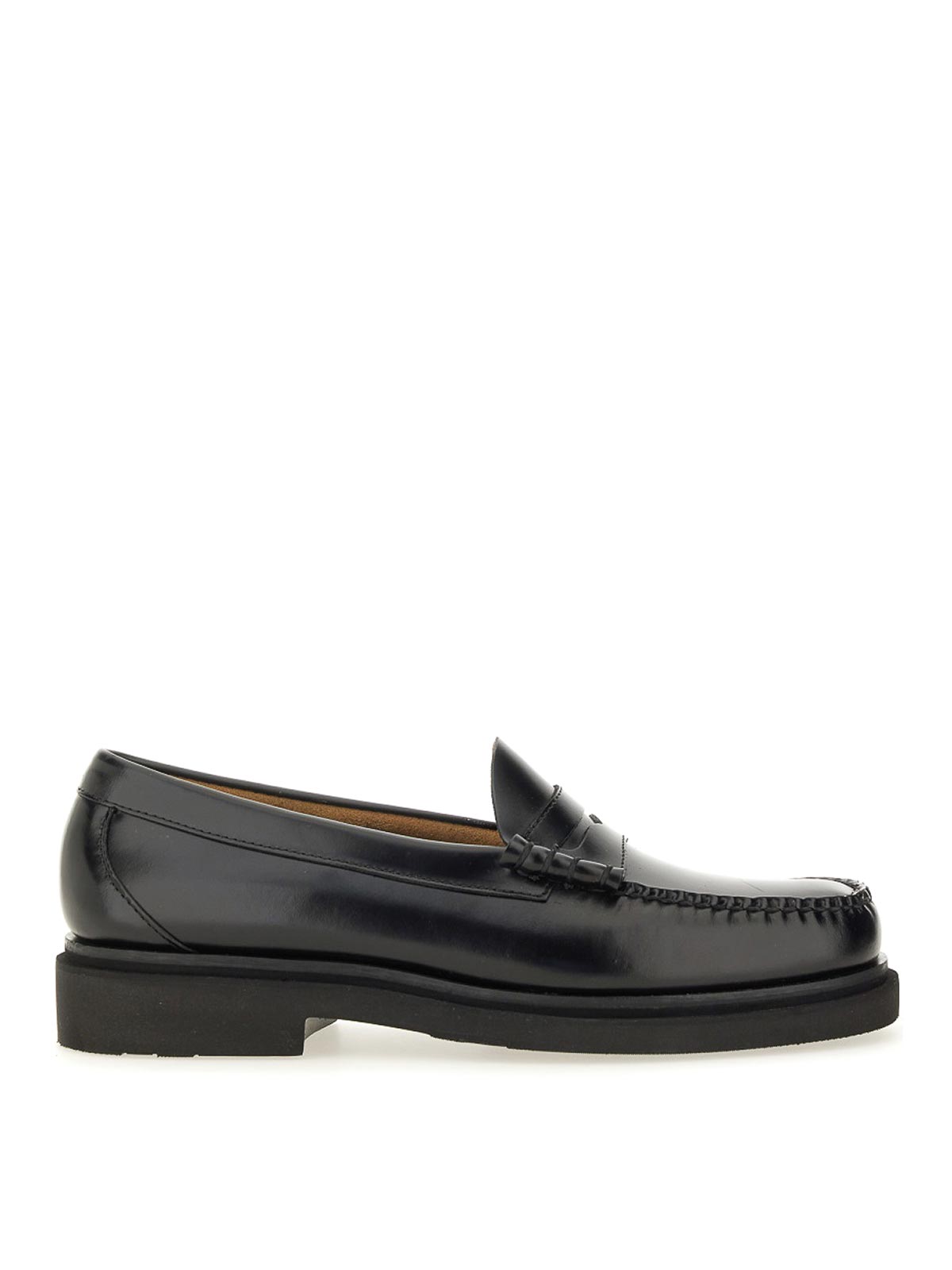 Gh Bass Weejuns Heritage Larson Weave Polished-leather Penny Loafers In Black