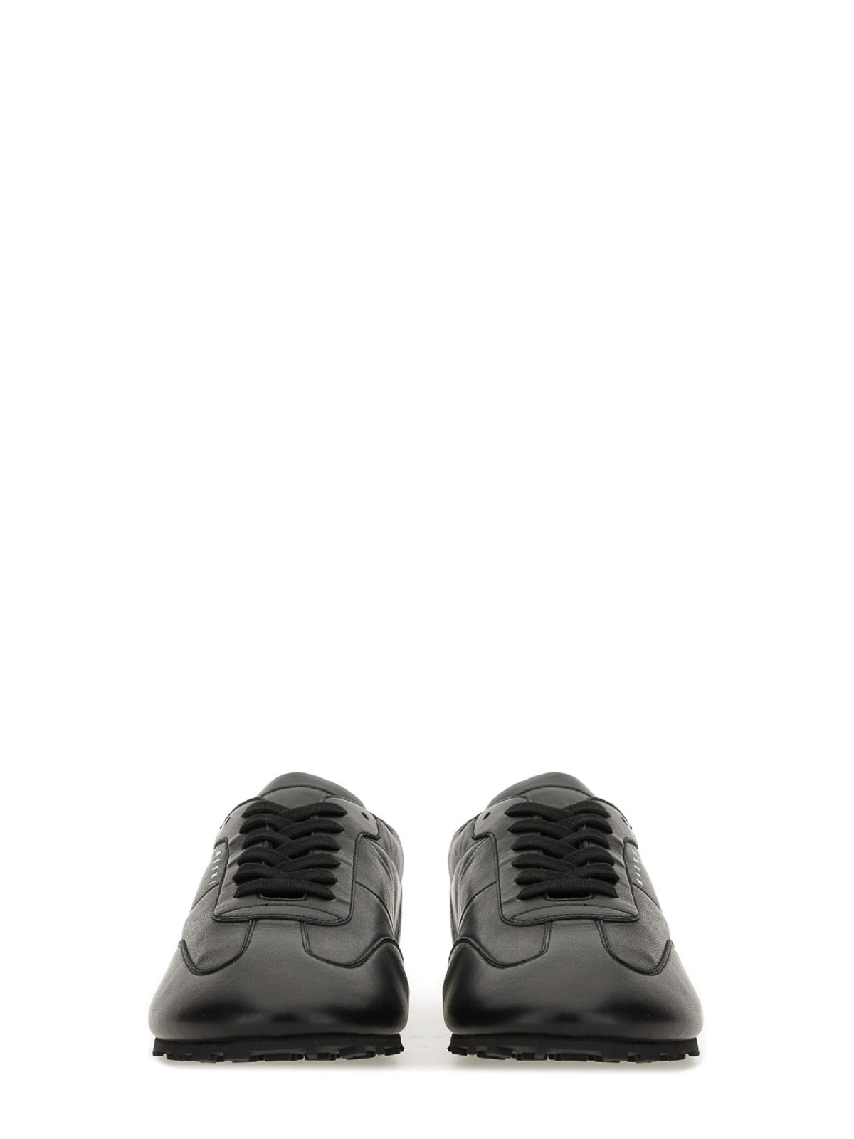 Marni Leather Lace-up Sneakers In Black