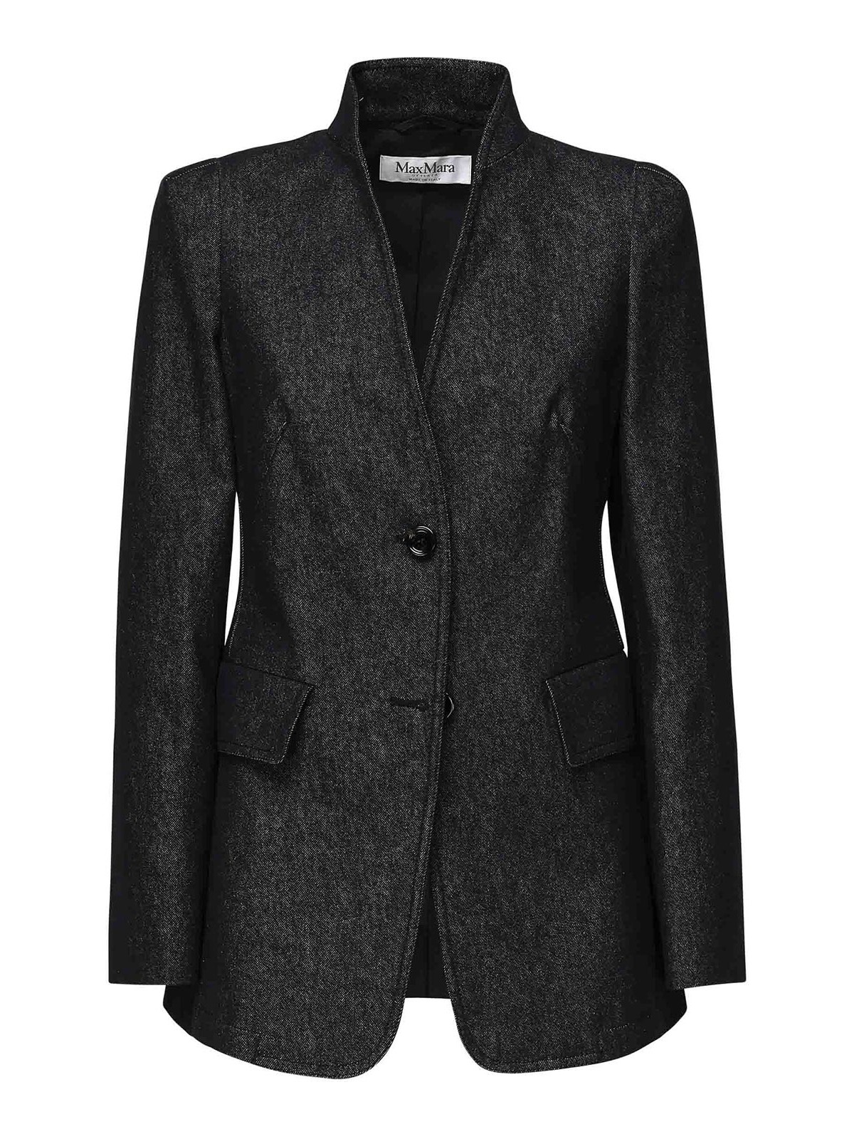 Max Mara Beatrice Denim Effect Blazer In Blue