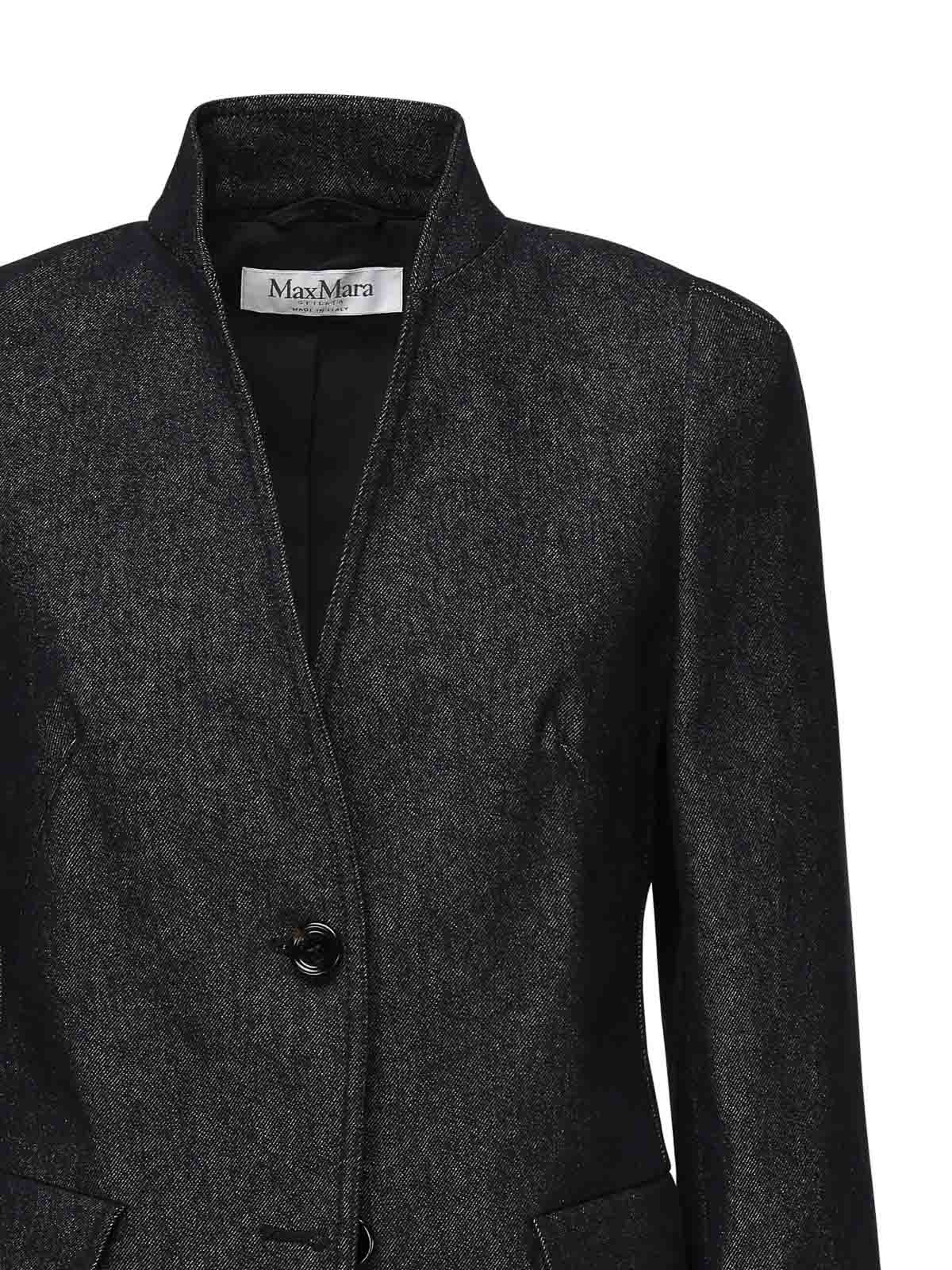 Max Mara Beatrice Denim Effect Blazer In Blue