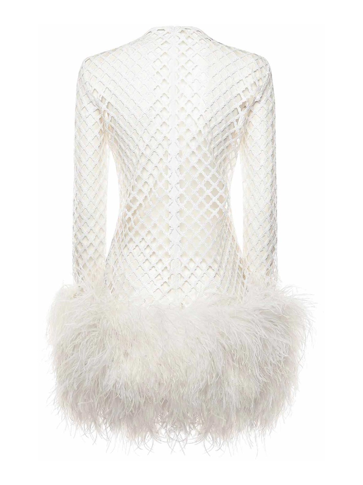 Dolce & Gabbana Short Mesh Dress With Sequins In White