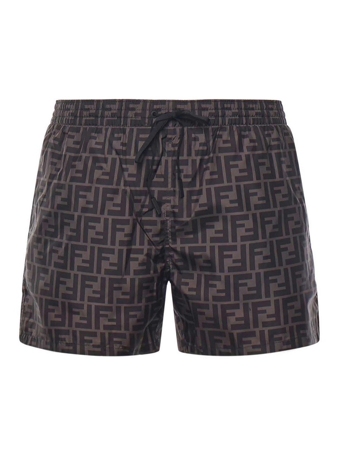Fendi Ff Jacquard Swimsuit In Black