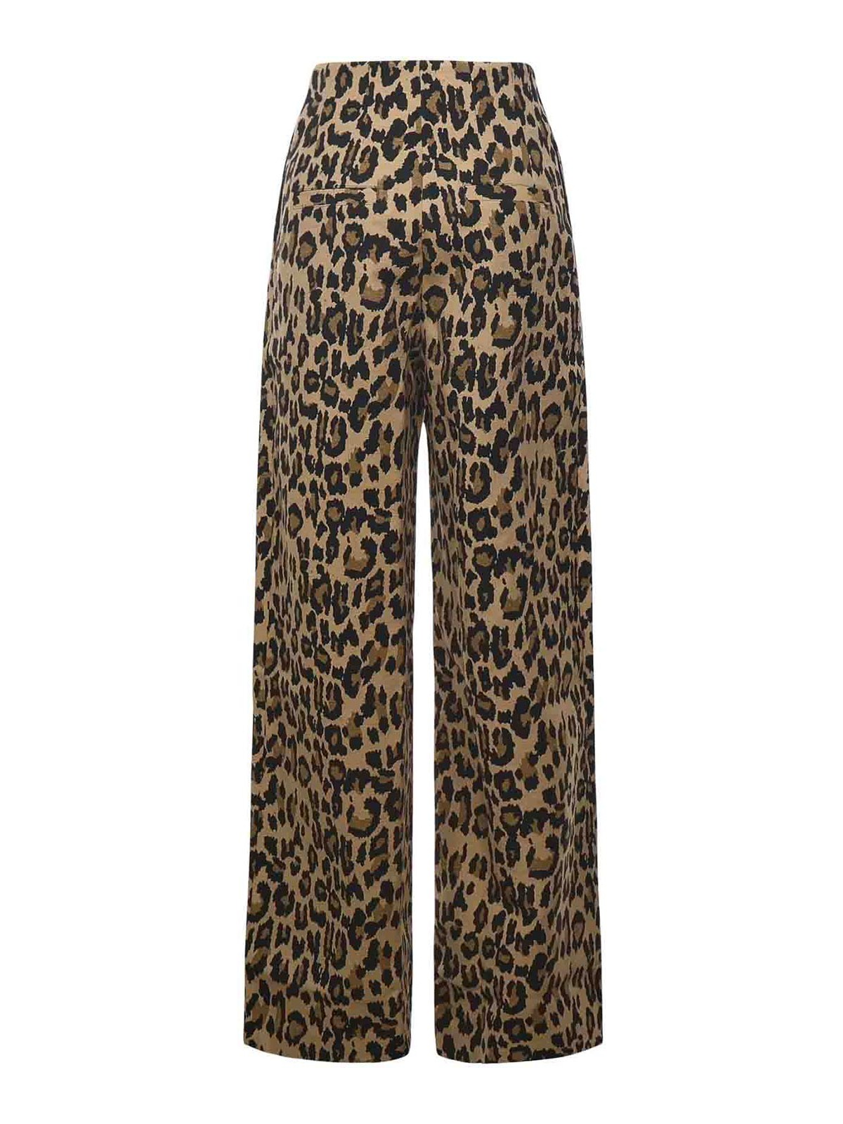 Rotate Birger Christensen Jacquard Jeans With Leopard Print In Brown