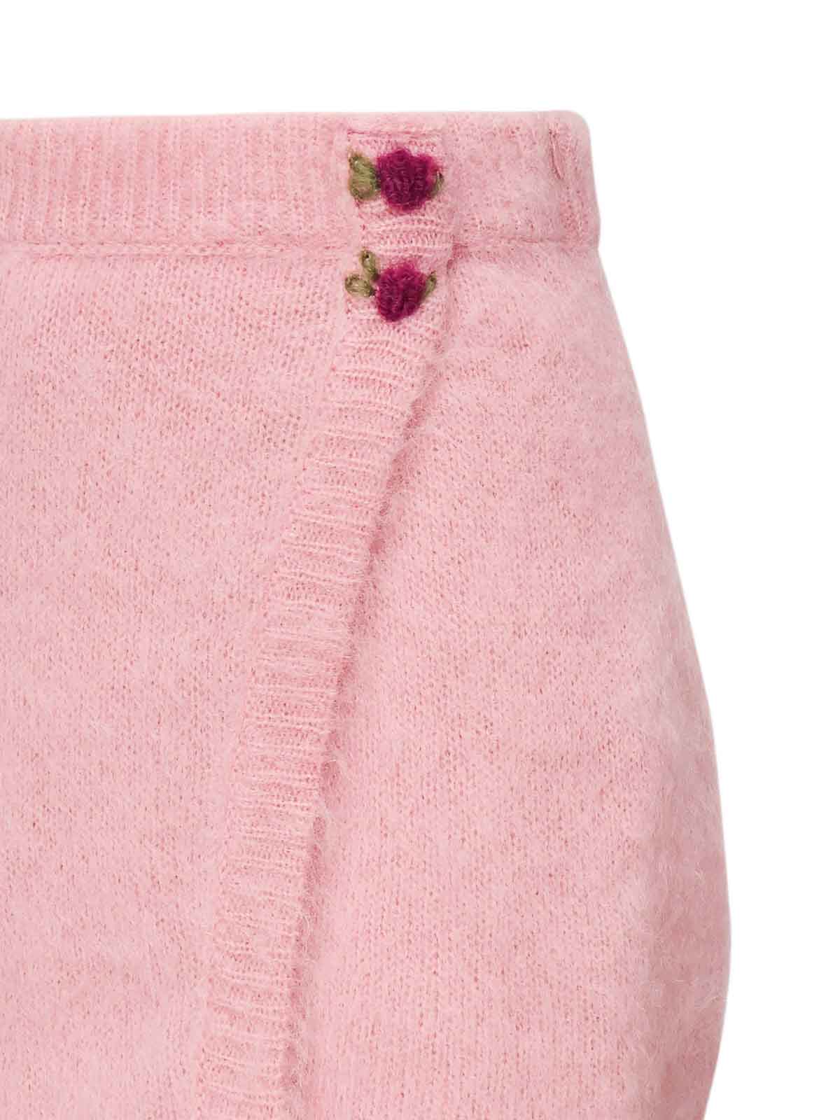 Alessandra Rich Mini Skirt With Embroidery In Nude