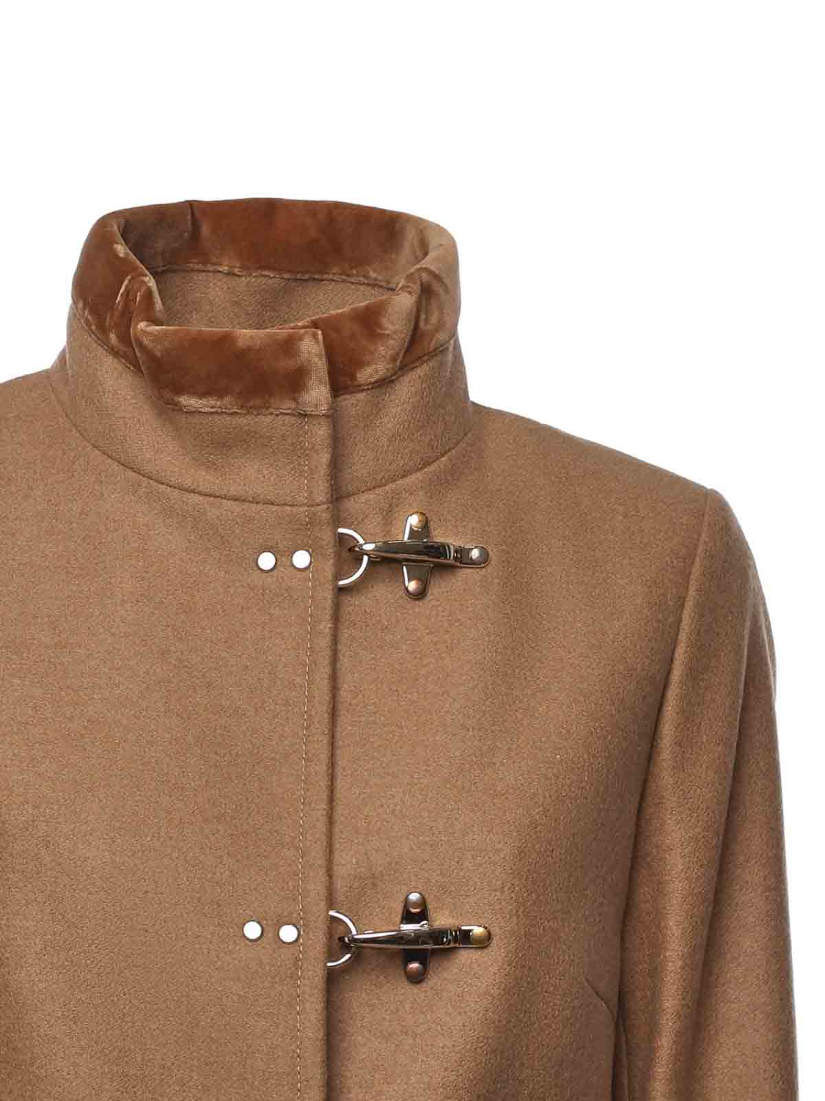 Fay Virginia Coat In Melange Wool Cloth In Sand