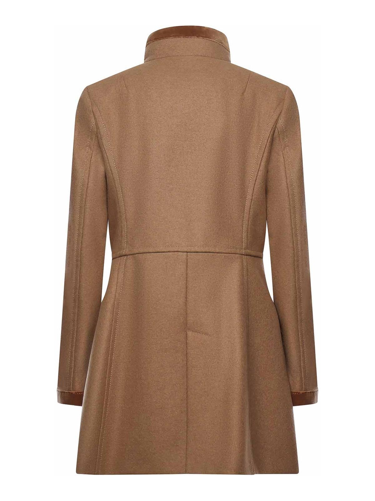 Fay Virginia Coat In Melange Wool Cloth In Sand