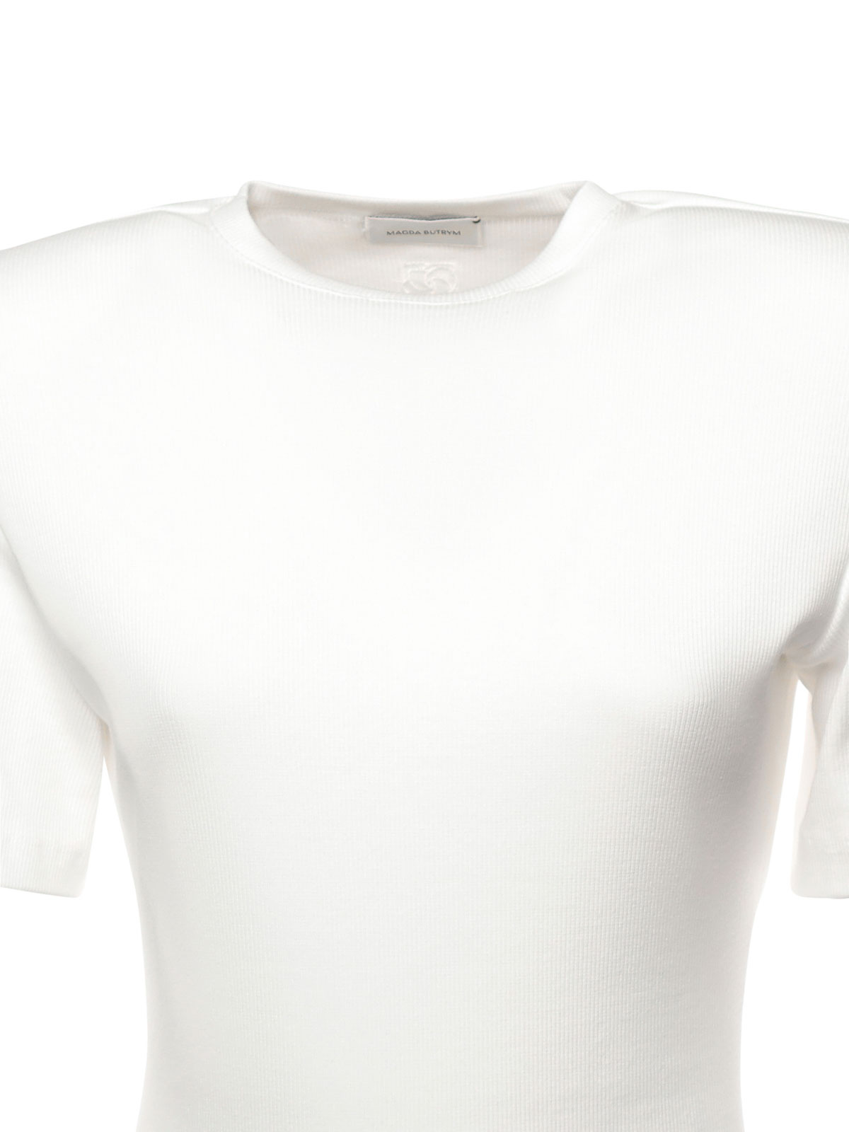 Magda Butrym Ribbed Cotton Bodysuit In White