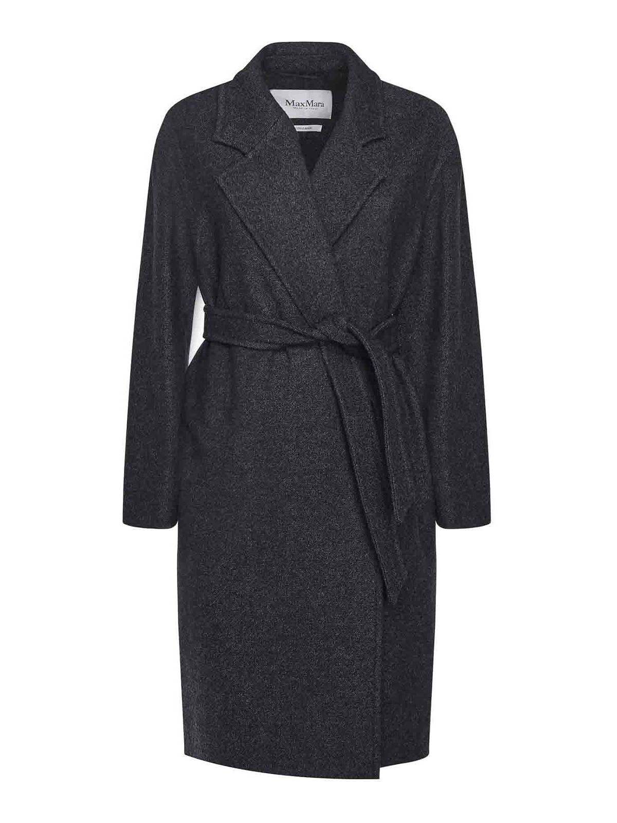 Max Mara Denim-effect Wool Coat In Blue
