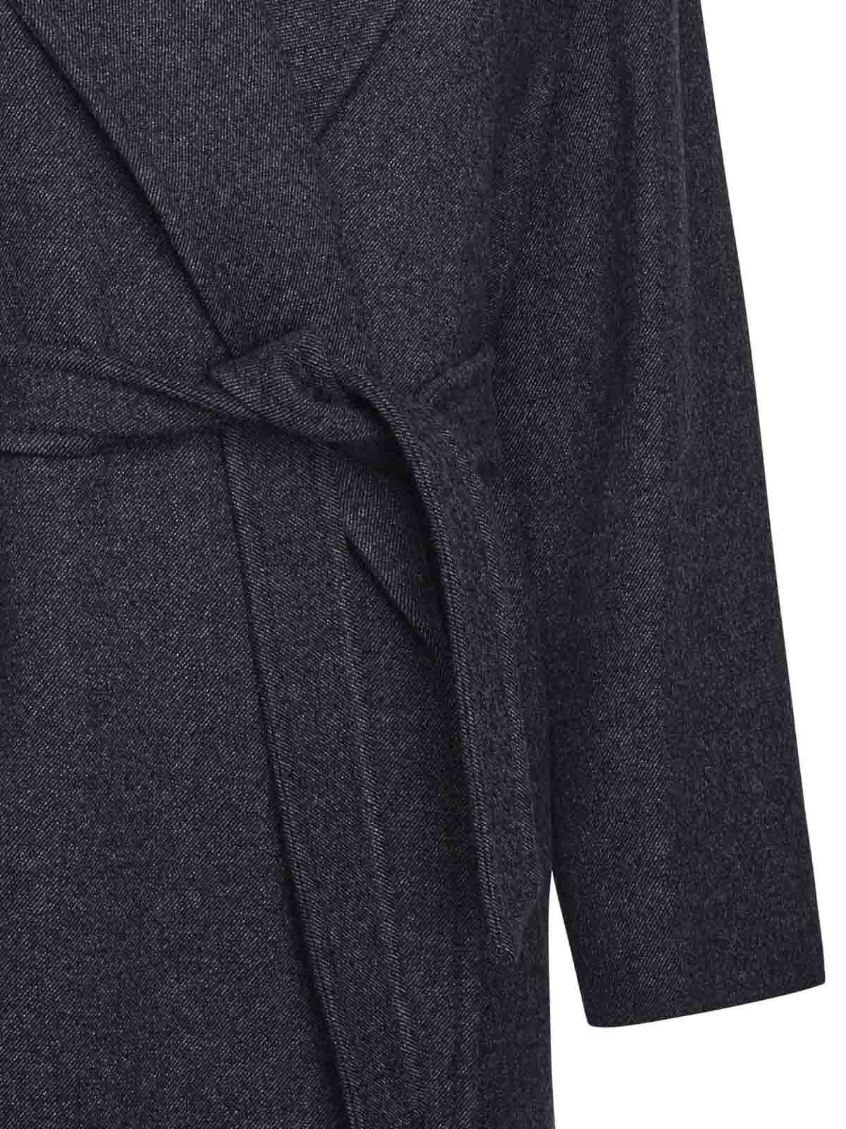 Max Mara Denim-effect Wool Coat In Blue