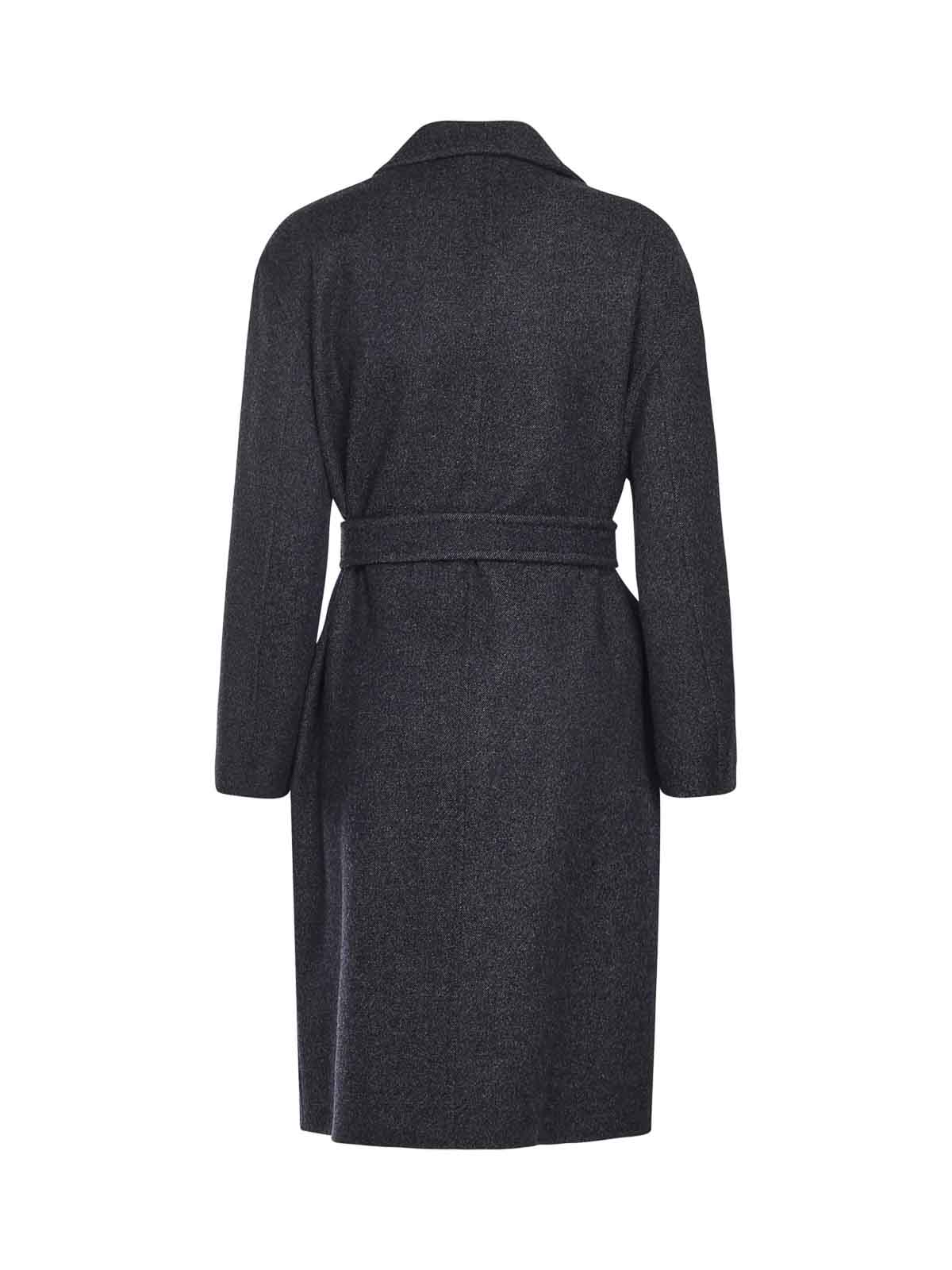 Max Mara Denim-effect Wool Coat In Blue