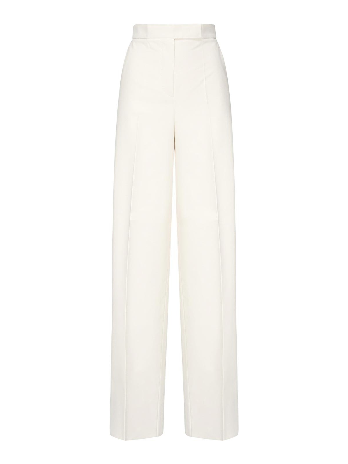 Max Mara Wide-leg Cotton Pants In White