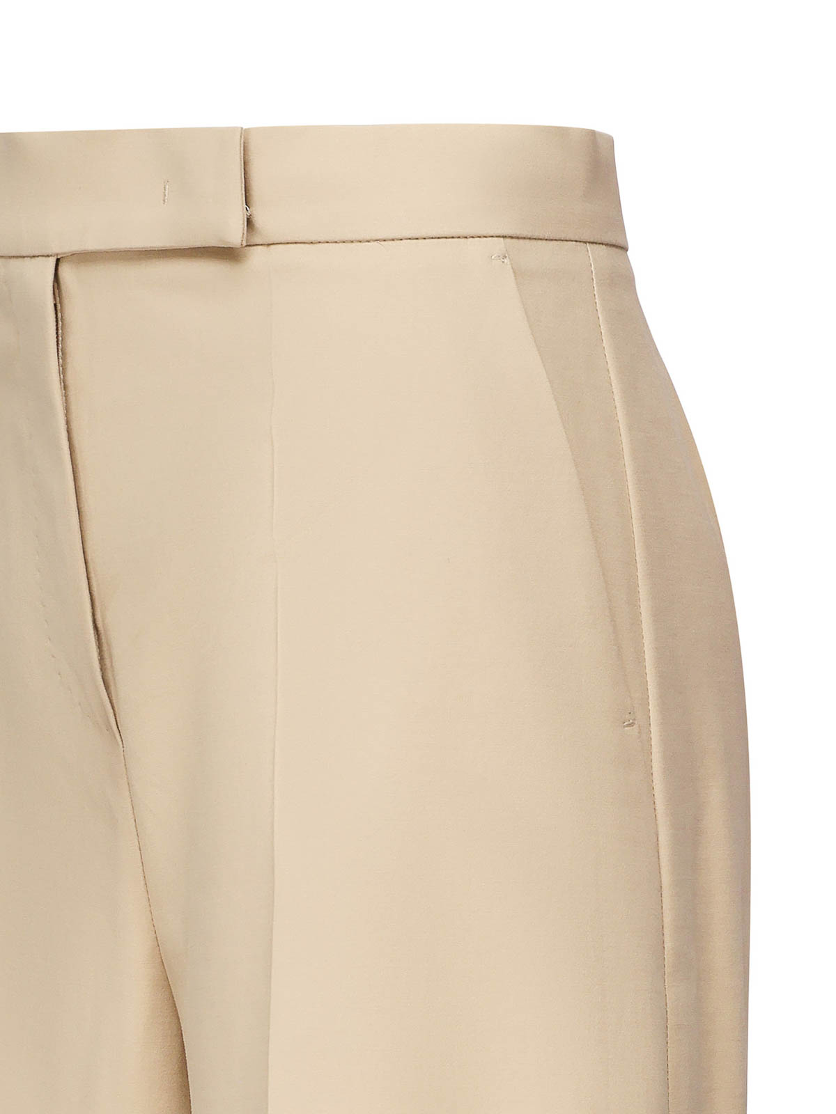 Max Mara Wide-leg Cotton Pants In Sand
