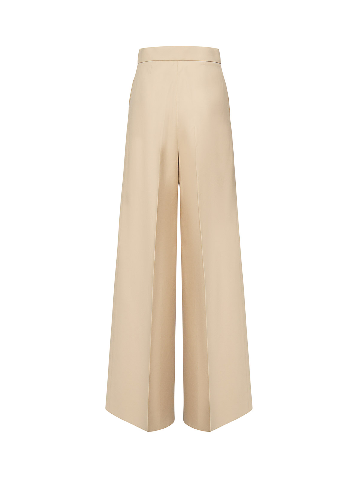 Max Mara Wide-leg Cotton Pants In Sand