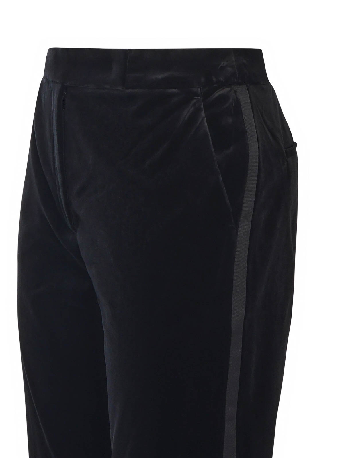 Max Mara Stretch Wool Trousers In Black