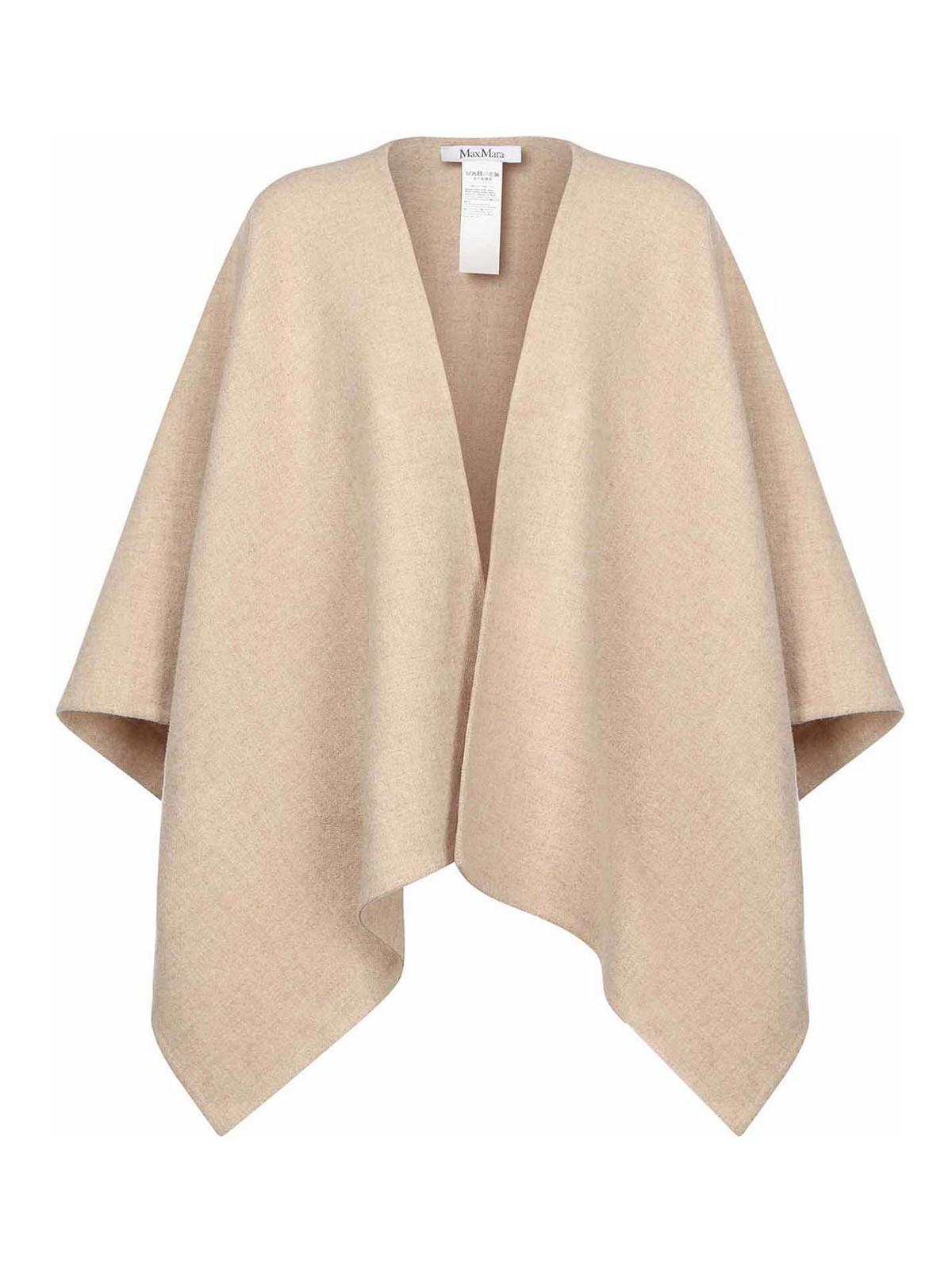 Max Mara Alpaca And Wool Cape In Sand