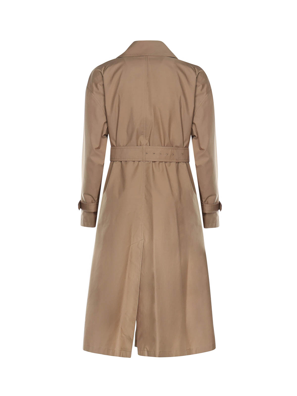 Max Mara The Cube Long Cotton Twill Trench Coat In Brown