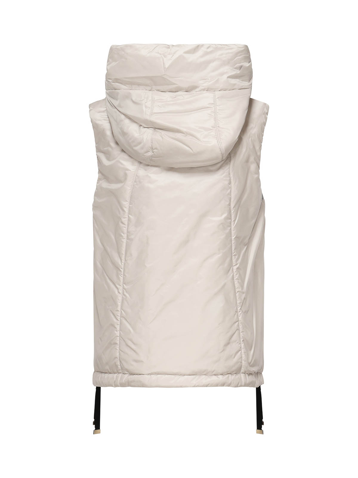 Max Mara The Cube Padded Vest With Hood In Sand