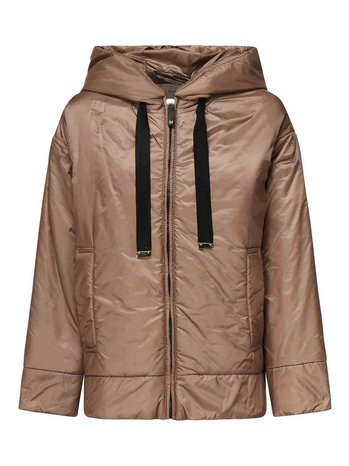 Max Mara The Cube Waterproof Canvas Padded Jacket In Brown