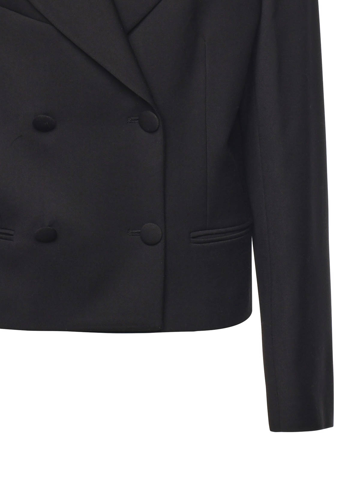 Nineminutes Cropped Tuxedo Blazer In Black