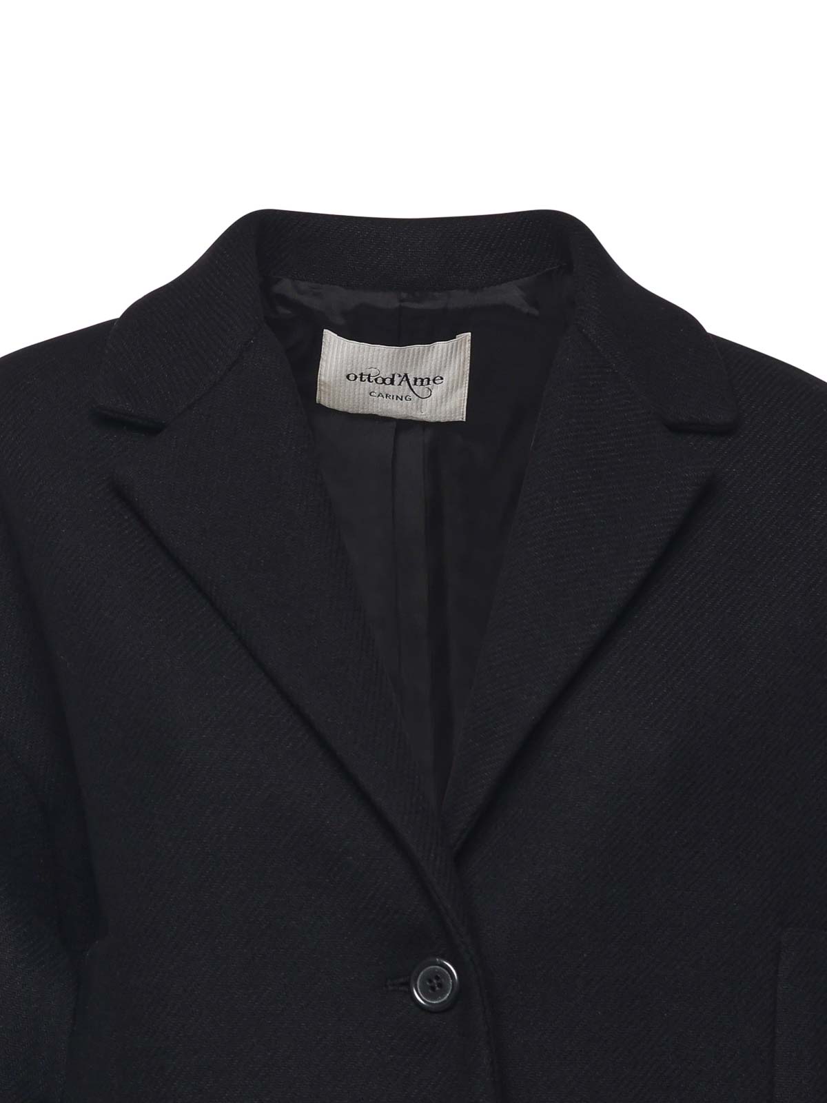 Ottod'ame Wool Blend Midi Coat In Black