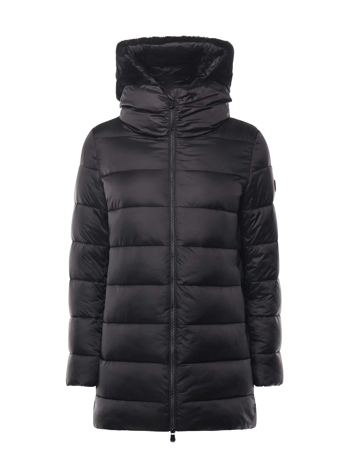 Save The Duck Jade Coat With High Collar In Black