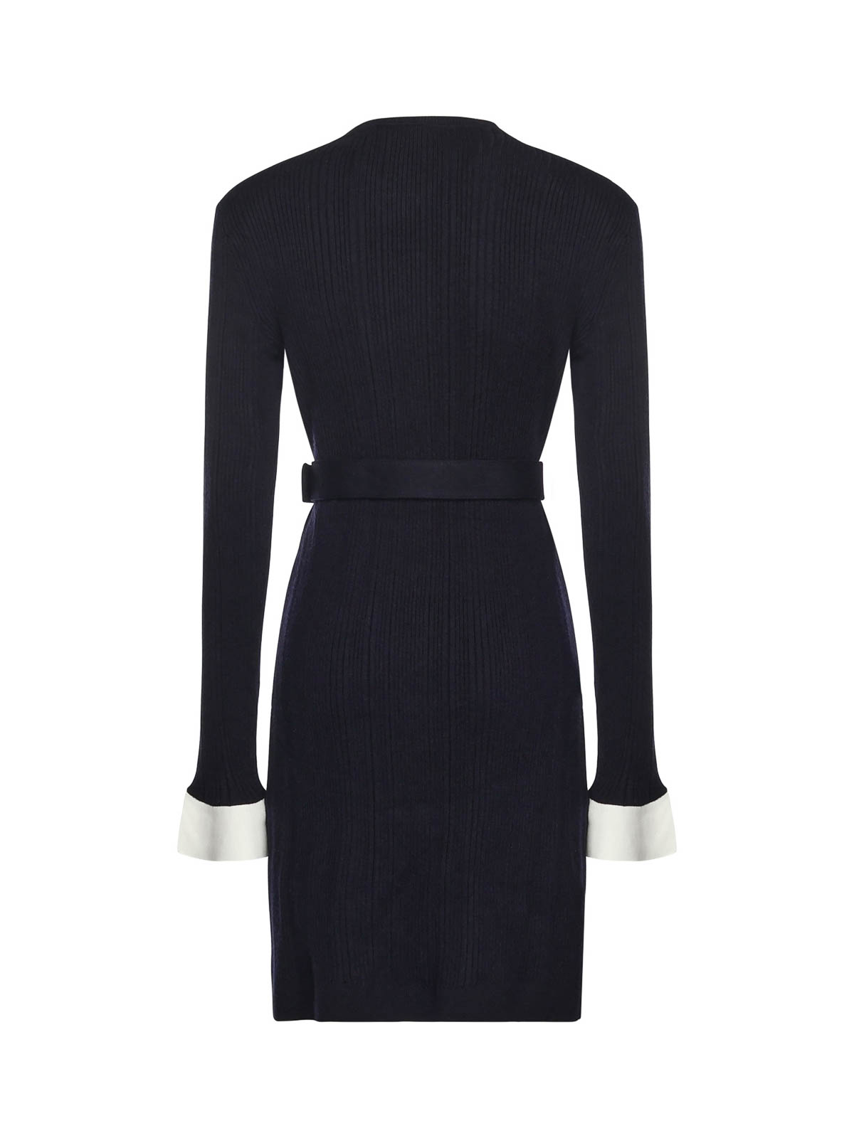 Self-portrait Viscose Knit Mini Dress In Blue