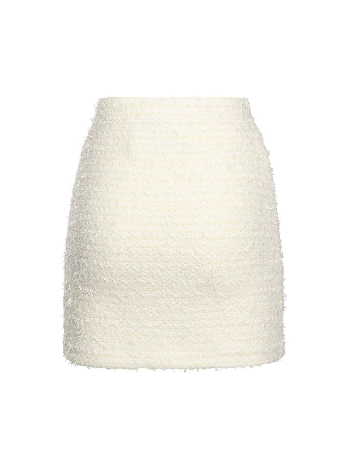 Self-portrait Boucl Knit Mini Skirt In White