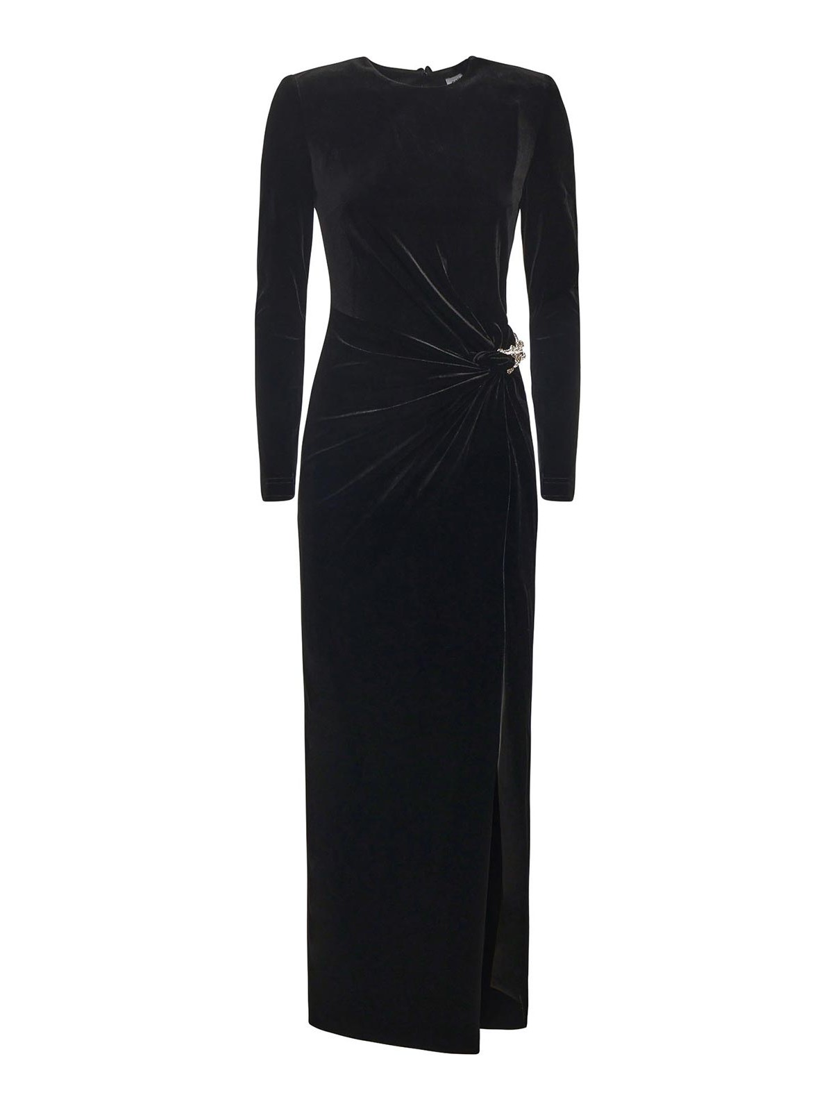 Self-portrait Velvet Midi Dress In Black