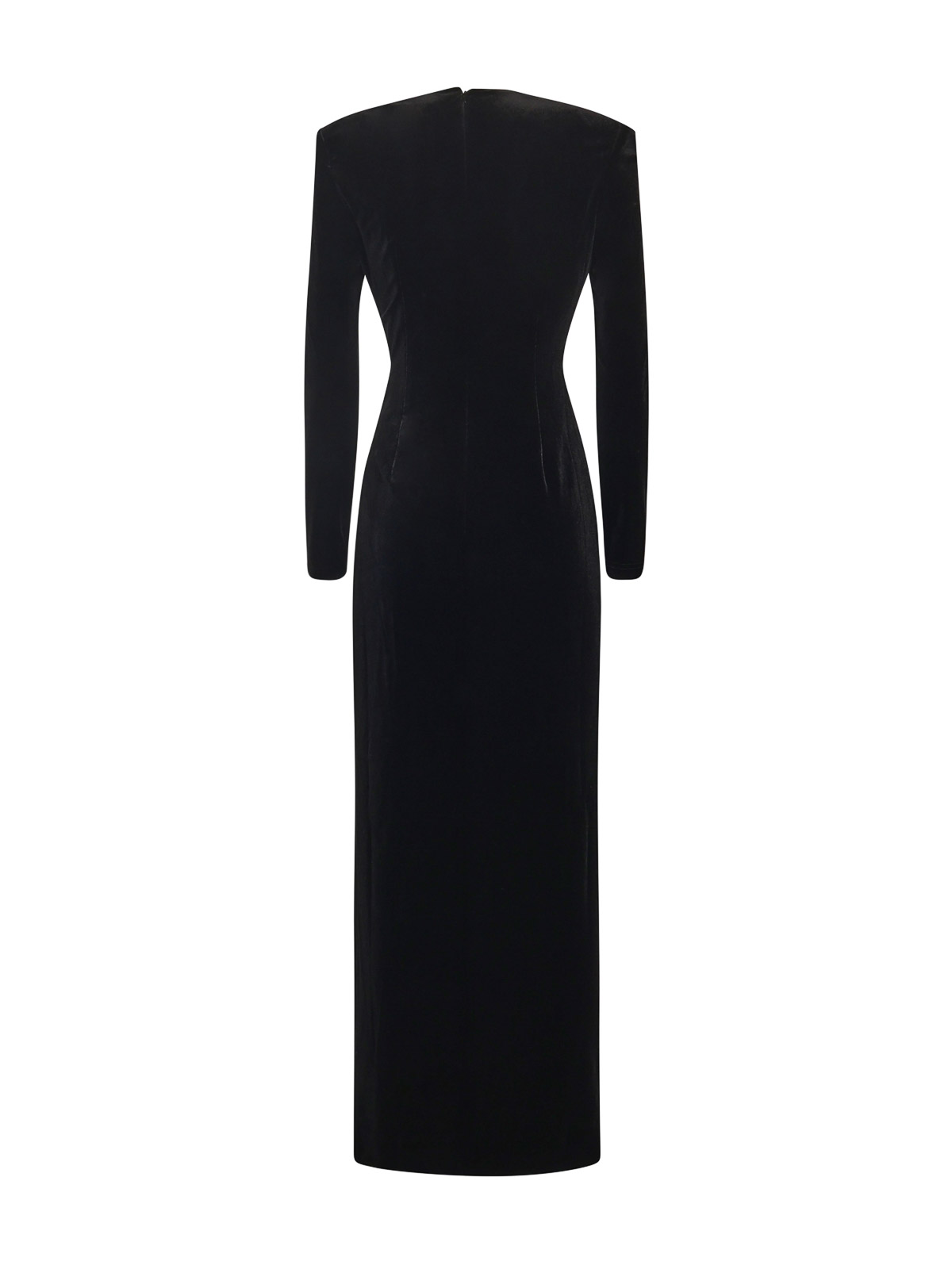 Self-portrait Velvet Midi Dress In Black