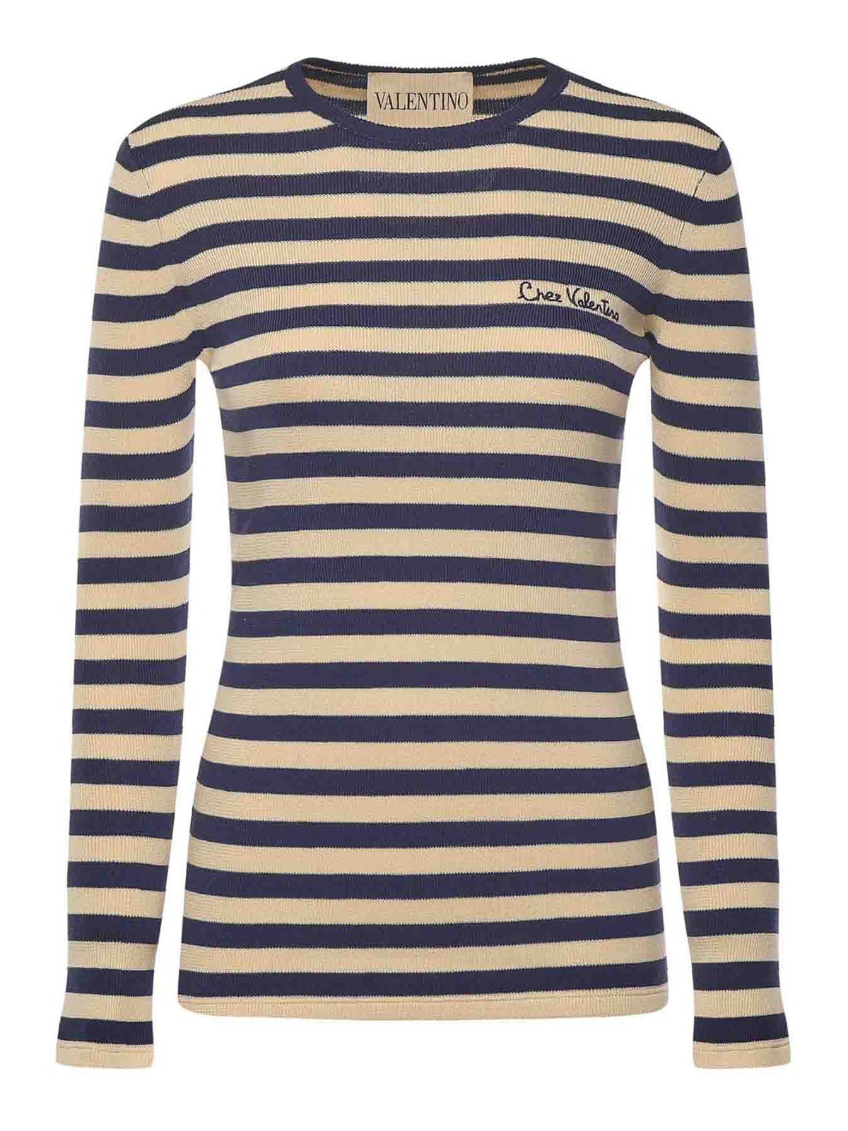 Valentino Cotton Sweater In Blue