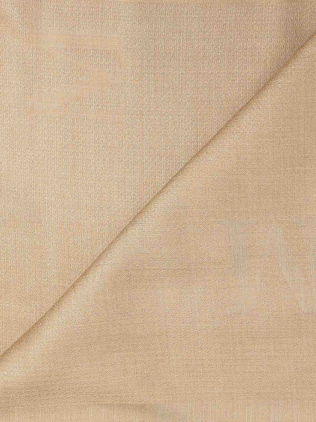 Max Mara Curvone Wool And Silk Shawl In Sand