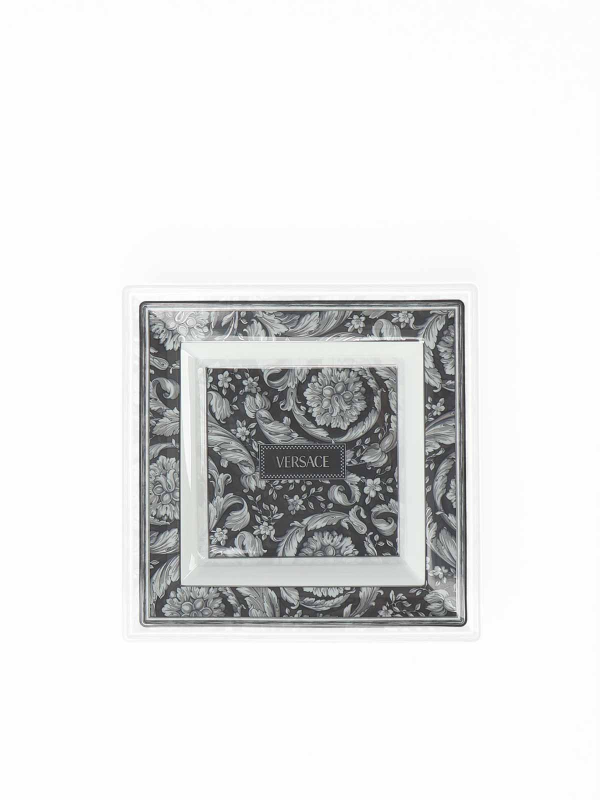 Versace Decorative Serving Plate Baroque In Gray