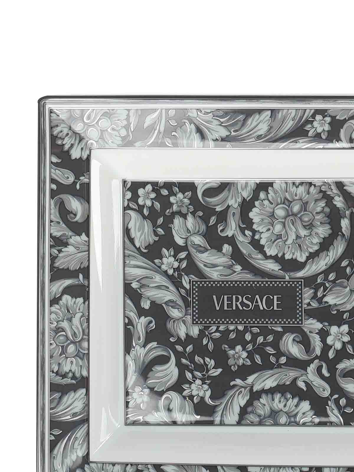 Versace Decorative Serving Plate Baroque In Gray