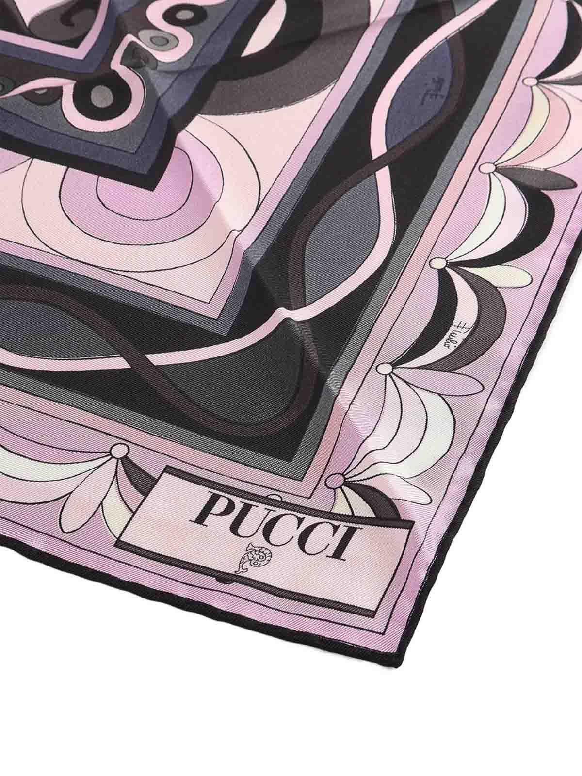 Pucci Printed Silk Twill Triangle Scarf In Multi