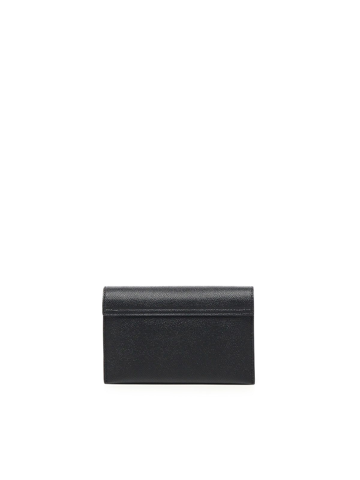 Valentino Vlogo Leather Wallet With Chain In Black