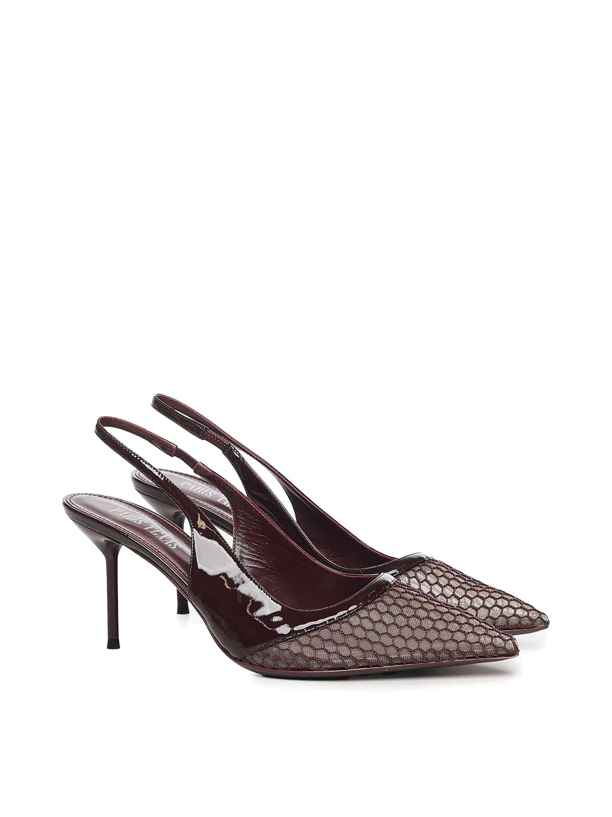 Paris Texas Lidia Patent Leather Slingbacks In Black