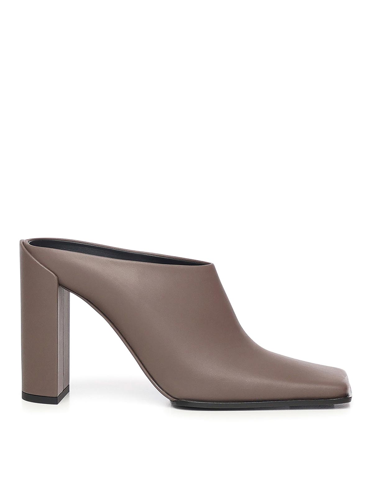 Alaïa Square Mule In Calfskin In Brown