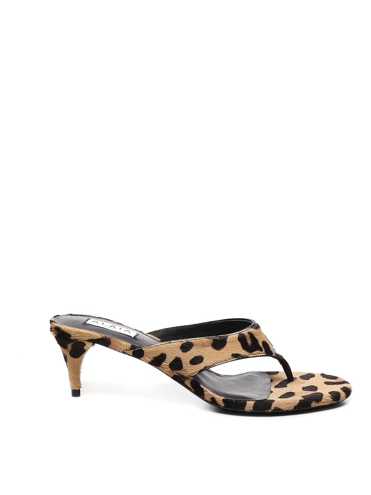 Alaïa Animal Flip Flops Mules In Sand