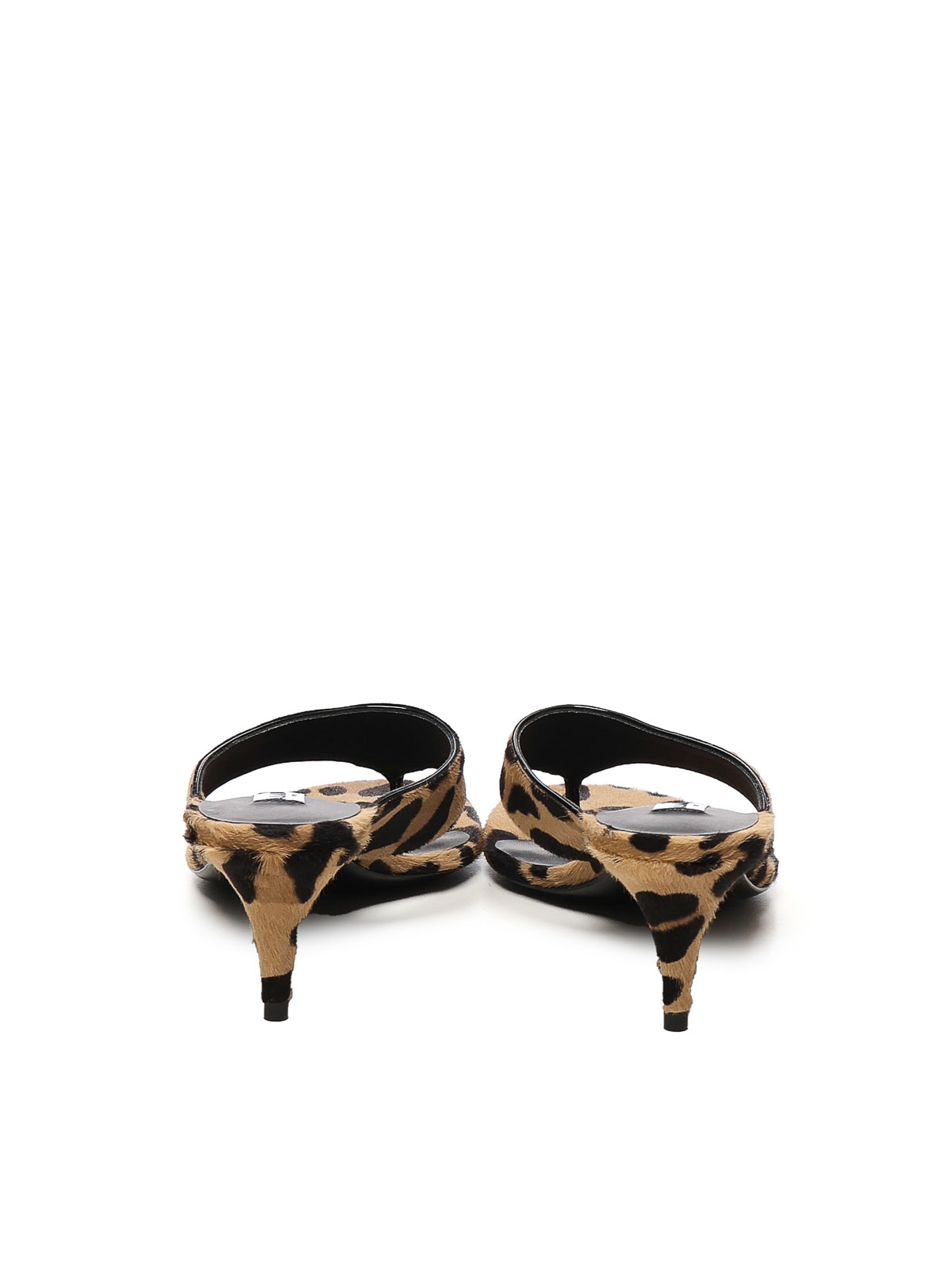 Alaïa Animal Flip Flops Mules In Brown