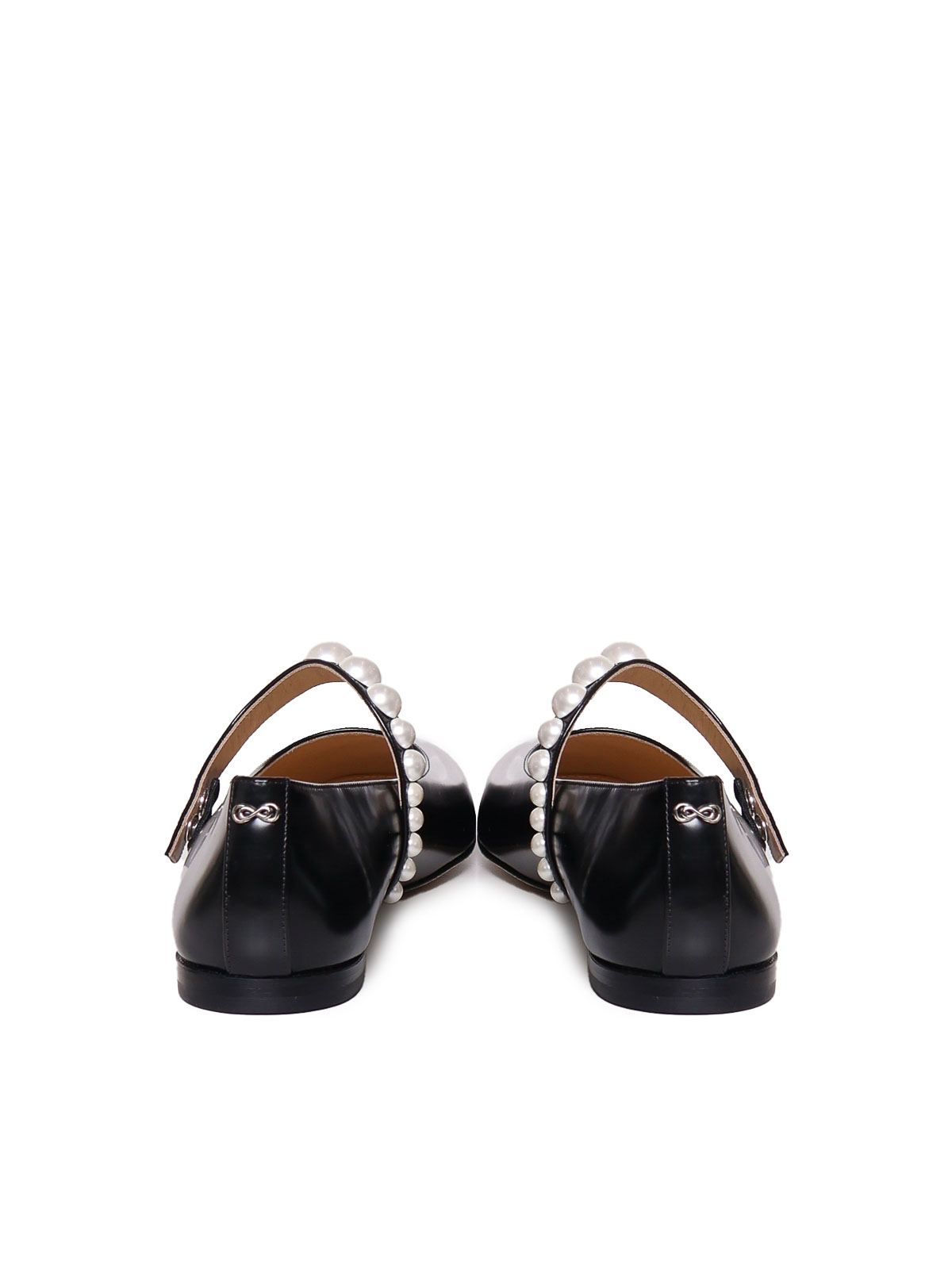 Mach&mach Shiny Calfskin Ballet Flats In Black