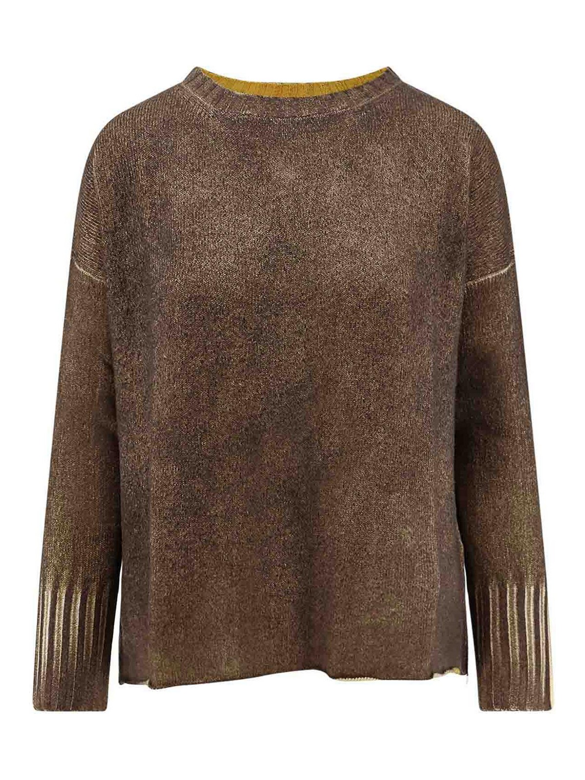 Alessandro Aste Zambira Sweater In Merino Wool And Cashmere In Gold
