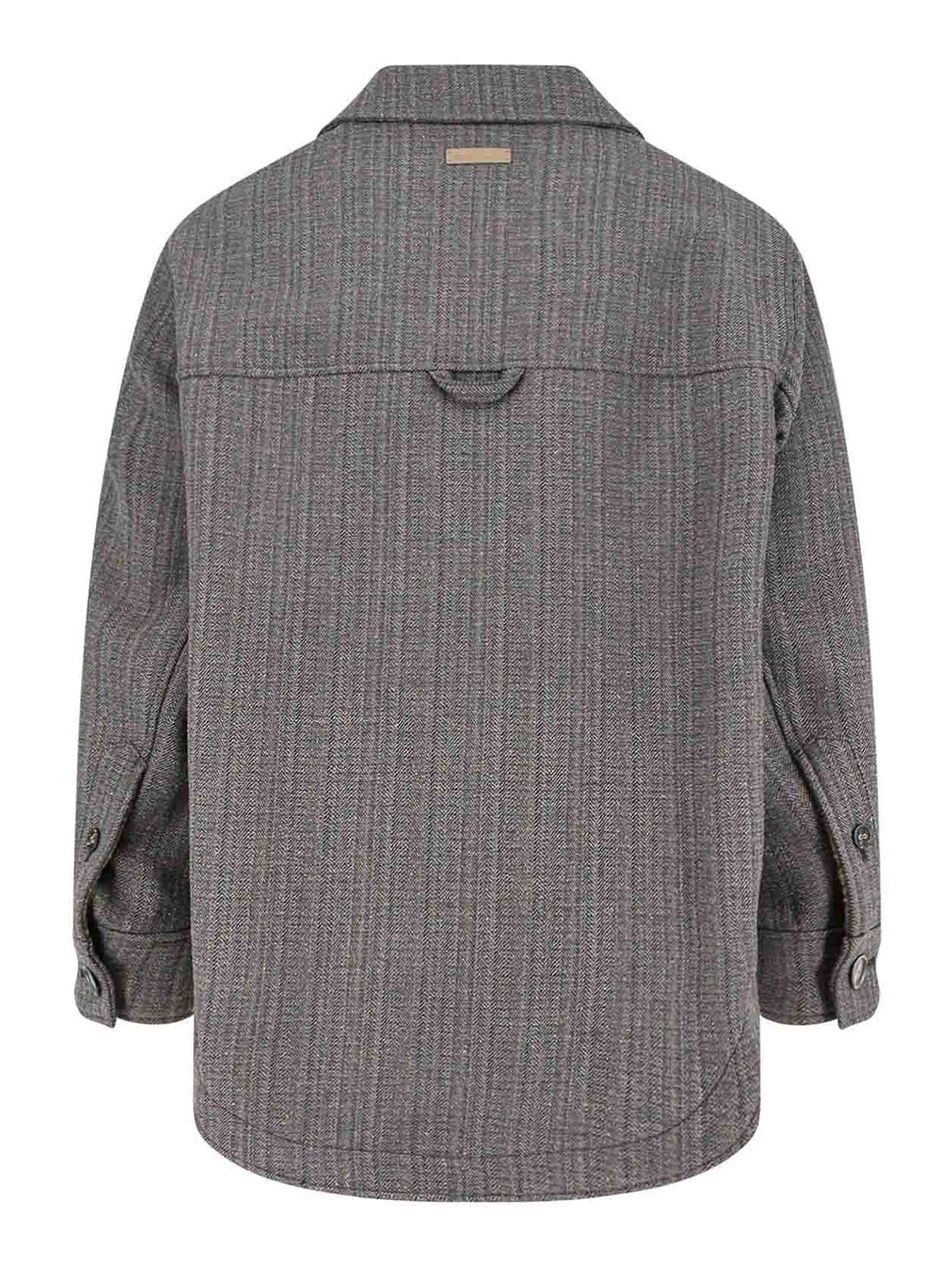 Ami Alexandre Mattiussi Overshirt Made From Wool Blend Fabric In Gray