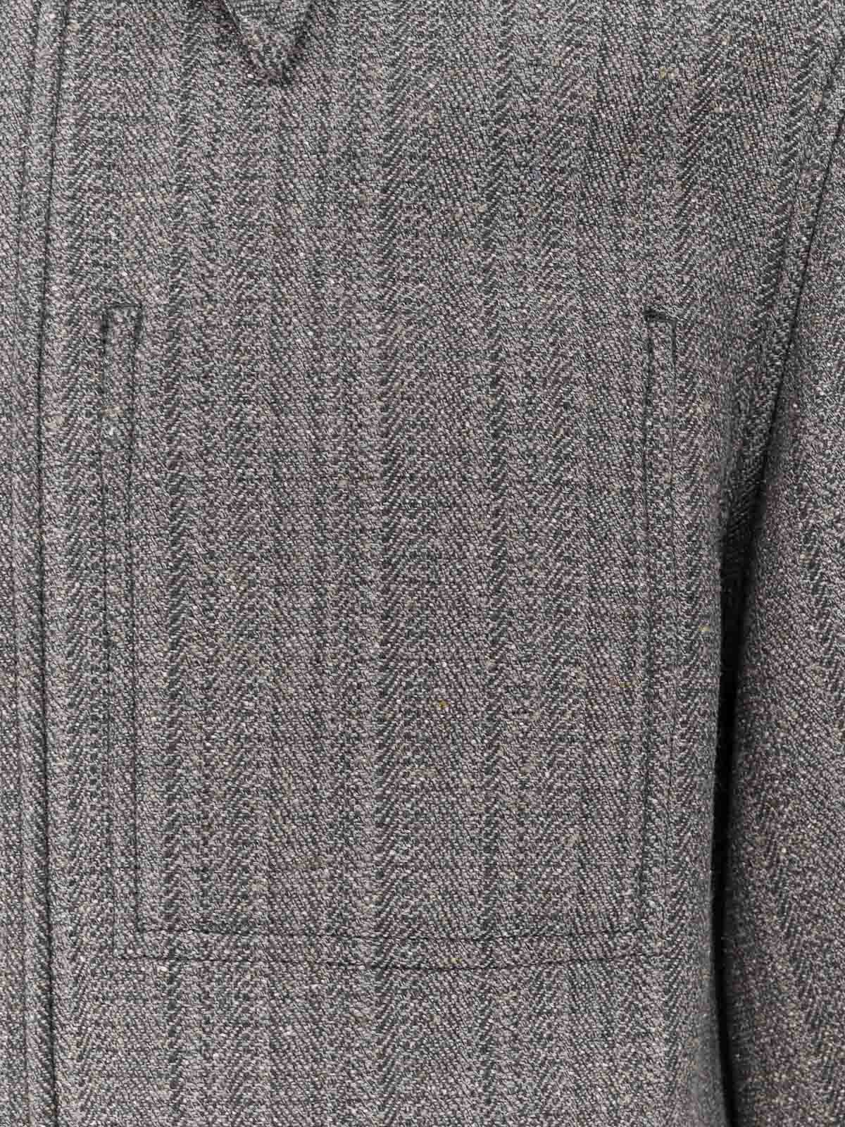 Ami Alexandre Mattiussi Overshirt Made From Wool Blend Fabric In Gray