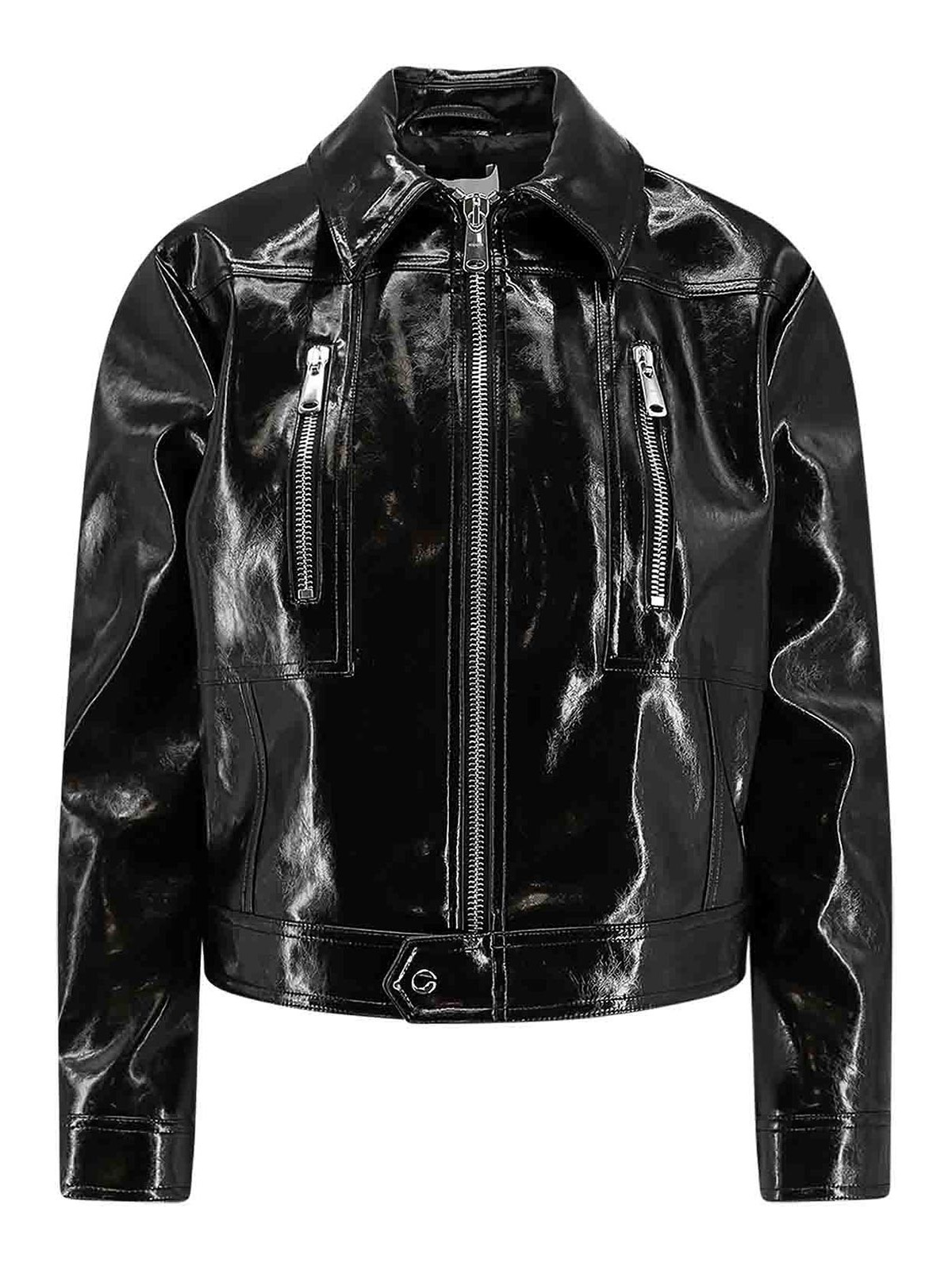 Coperni Organic Polyurethane Jacket Featuring Shiny Finish In Black